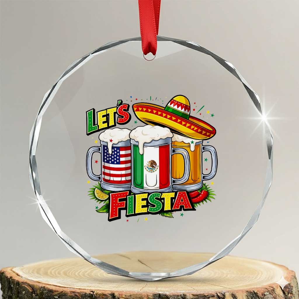 Funny Beer Drinking Cinco De Mayo Party Gift Crystal Glass Ornament Lets Fiesta