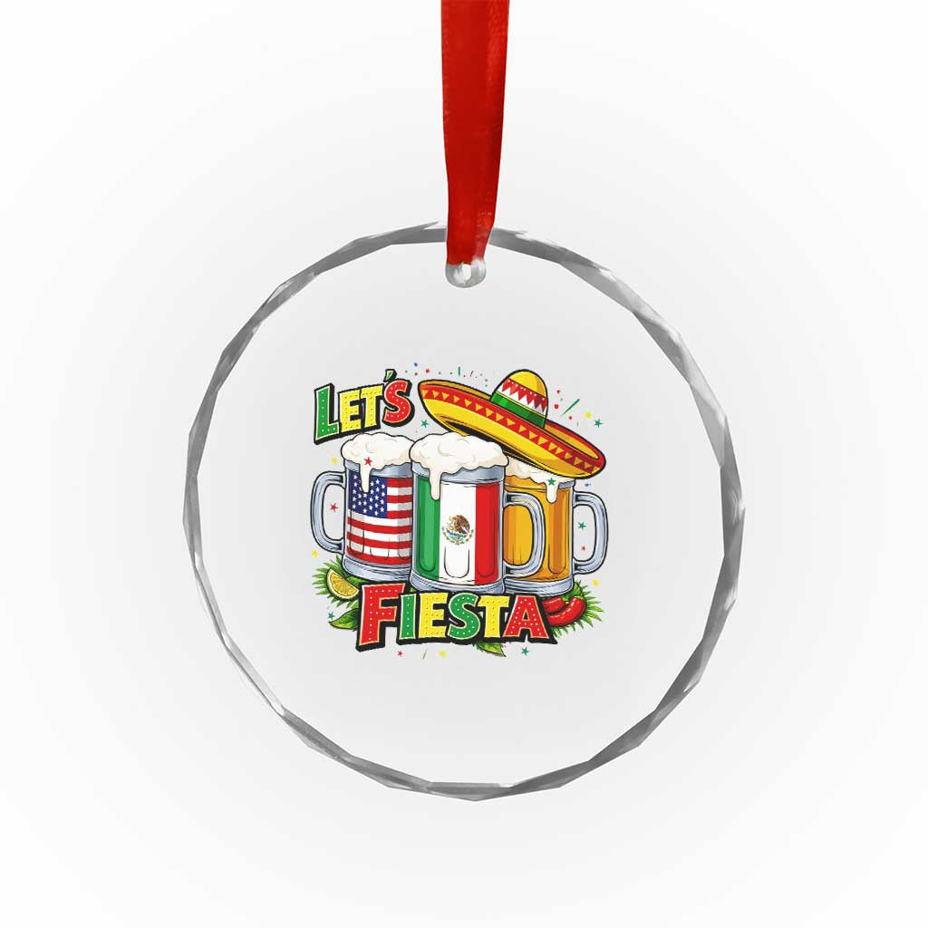 Funny Beer Drinking Cinco De Mayo Party Gift Crystal Glass Ornament Lets Fiesta
