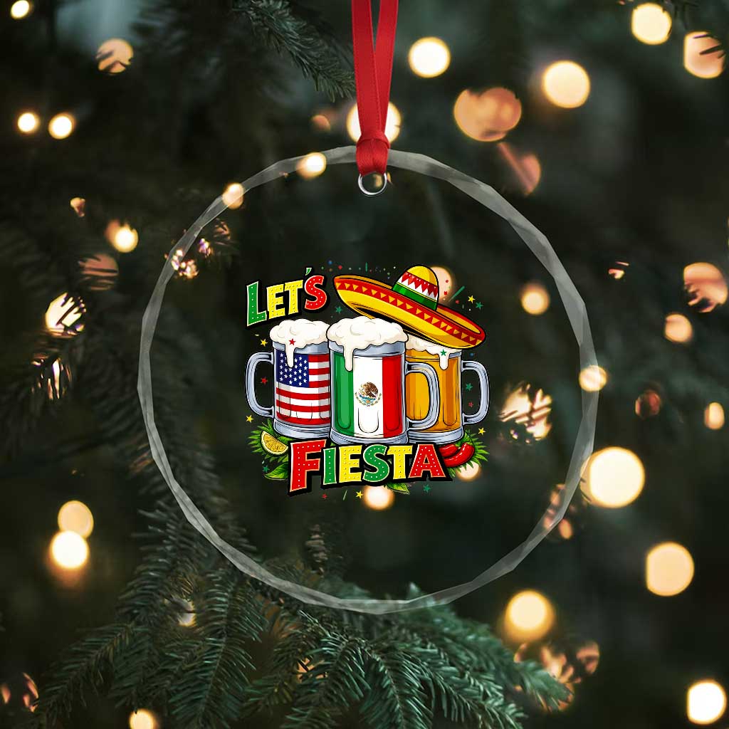 Funny Beer Drinking Cinco De Mayo Party Gift Crystal Glass Ornament Lets Fiesta