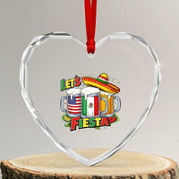 Funny Beer Drinking Cinco De Mayo Party Gift Heart Crystal Glass Ornament Lets Fiesta