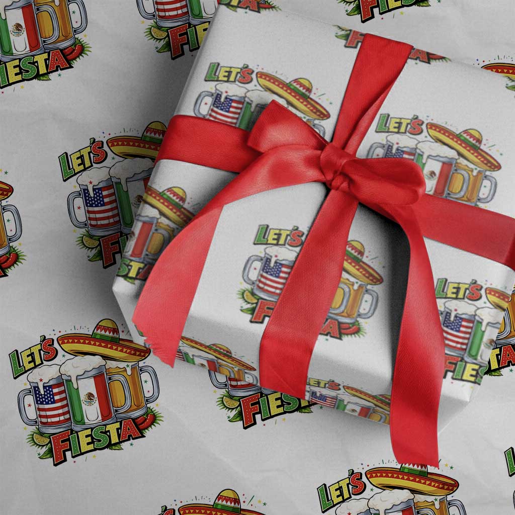Funny Beer Drinking Cinco De Mayo Party Gift Wrapping Paper Roll Lets Fiesta