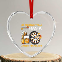 Funny Beer Drinking Darts Problem Heart Crystal Glass Ornament Dart Player Team Gift - Wonder Print Shop