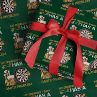 Funny Beer Drinking Darts Problem Wrapping Paper Roll Dart Player Team Gift - Wonder Print Shop
