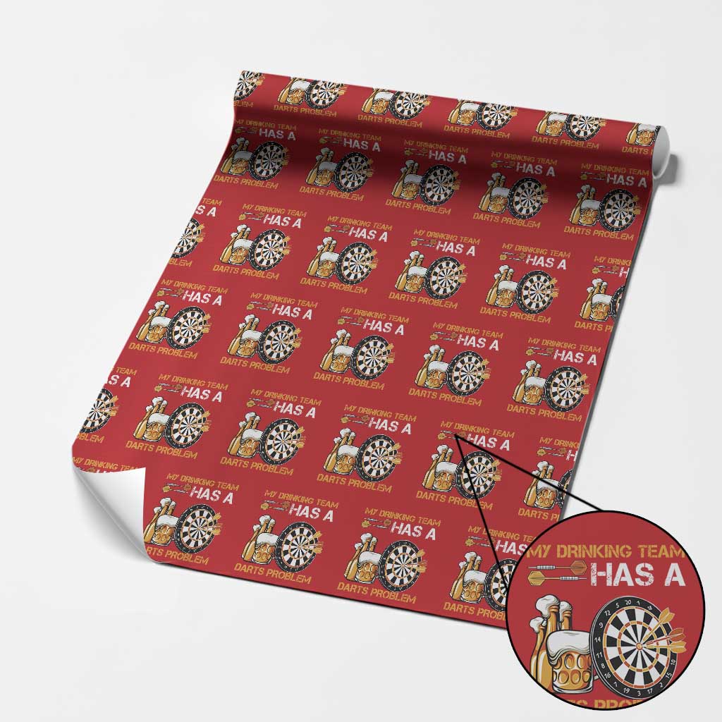 Funny Beer Drinking Darts Problem Wrapping Paper Roll Dart Player Team Gift - Wonder Print Shop