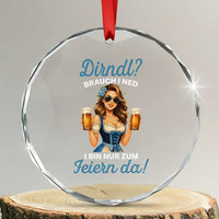 Funny Beer Girl Oktoberfest Crystal Glass Ornament Dirndle I Bin Nur Zum Feiern Da Party TS02