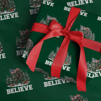 Funny Believe Bigfoot Christmas Wrapping Paper Roll American Flag Sasquatch Holiday Gift - Wonder Print Shop