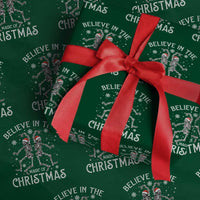 Funny Believe In The Magic Of Christmas Wrapping Paper Roll Xmas Skeleton - Wonder Print Shop