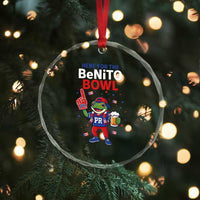 Funny Benito Bowl Puerto Rican Football Crystal Glass Ornament Coquí Frog Music Fan with Beer and Foam Finger