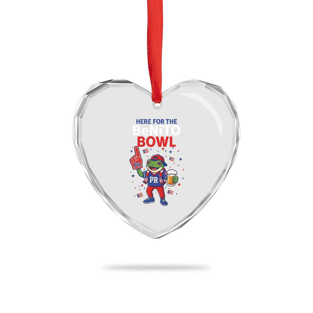 Funny Benito Bowl Puerto Rican Football Heart Crystal Glass Ornament Coquí Frog Music Fan with Beer and Foam Finger