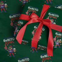 Funny Benito Bowl Puerto Rican Football Wrapping Paper Roll Coquí Frog Music Fan with Beer and Foam Finger