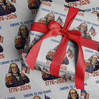 Funny Benjamin Franklin Wrapping Paper Roll Cheers To 250 Years