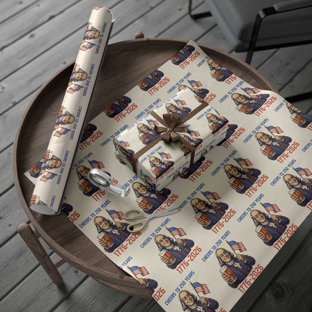 Funny Benjamin Franklin Wrapping Paper Roll Cheers To 250 Years