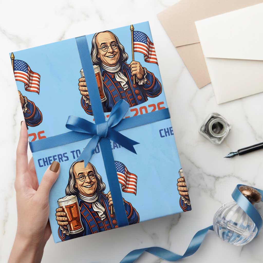 Funny Benjamin Franklin Wrapping Paper Roll Cheers To 250 Years