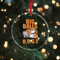 Funny Big Balls D.O.G.E Crystal Glass Ornament DOGE Shiba TS02
