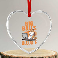 Funny Big Balls D.O.G.E Heart Crystal Glass Ornament DOGE Shiba - Wonder Print Shop