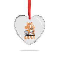Funny Big Balls D.O.G.E Heart Crystal Glass Ornament DOGE Shiba - Wonder Print Shop