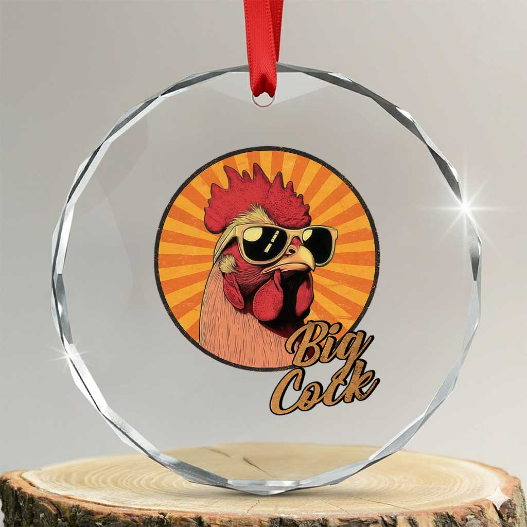 Funny Big Cock Chicken Crystal Glass Ornament Raunchy Inappropriate Adult Humor TS11