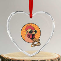 Funny Big Cock Chicken Heart Crystal Glass Ornament Raunchy Inappropriate Adult Humor - Wonder Print Shop