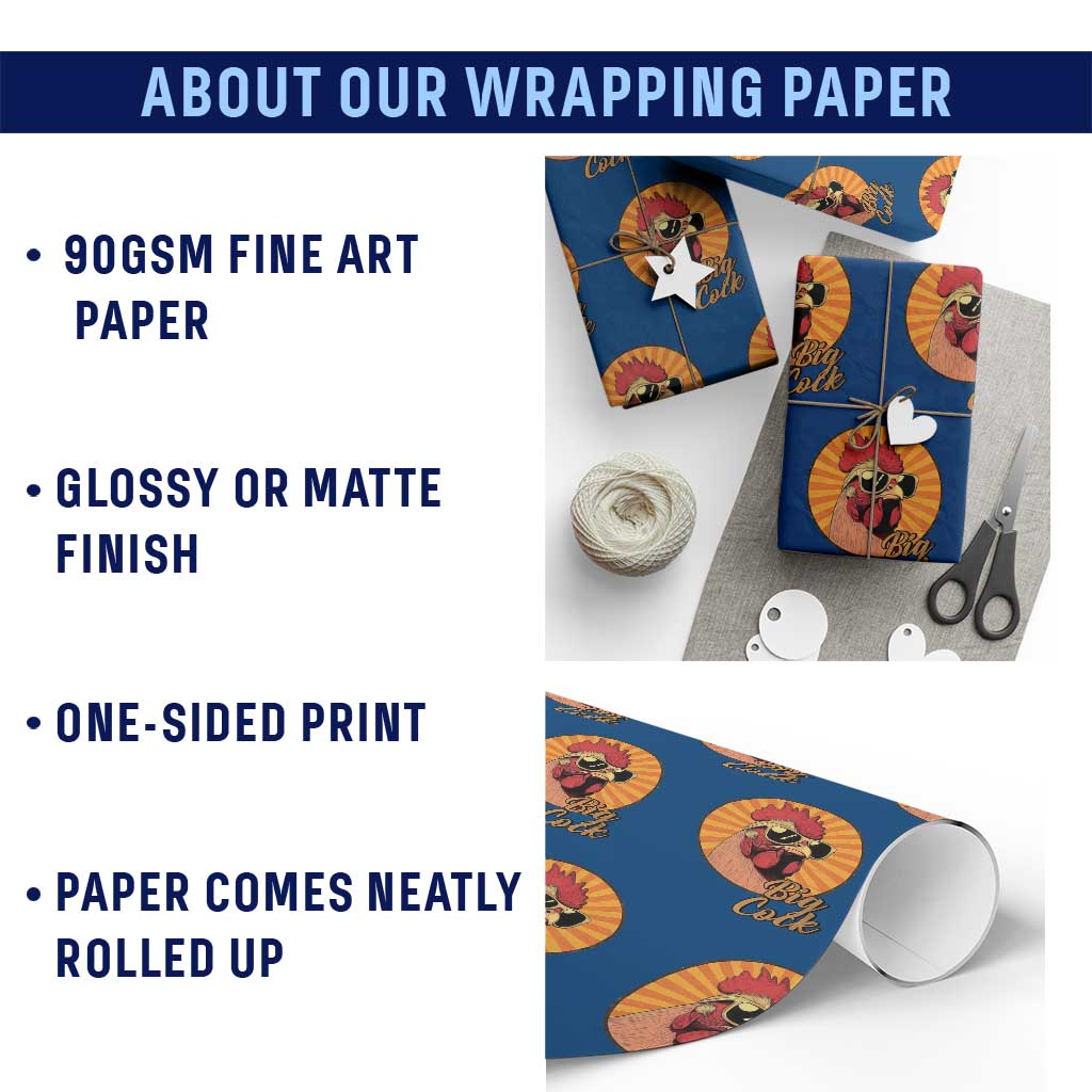 Funny Big Cock Chicken Wrapping Paper Roll Raunchy Inappropriate Adult Humor - Wonder Print Shop