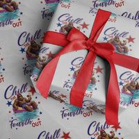 Funny Bigfoot 4th Of July Wrapping Paper Roll Chill The Fourth Out