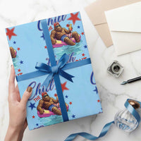 Funny Bigfoot 4th Of July Wrapping Paper Roll Chill The Fourth Out
