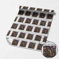 Funny Bigfoot 4th of July Wrapping Paper Roll Patriotic Sasquatch American Flag Party Festival