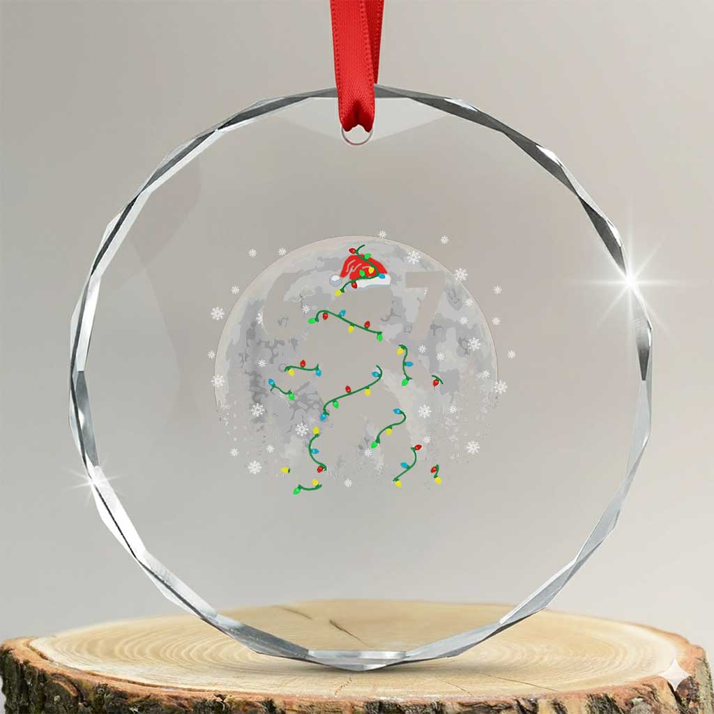 Funny Bigfoot 67 Christmas Night Stroll Moon Sasquatch Crystal Glass Ornament - Wonder Print Shop