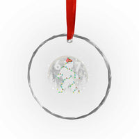 Funny Bigfoot 67 Christmas Night Stroll Moon Sasquatch Crystal Glass Ornament - Wonder Print Shop