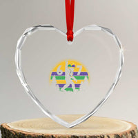 Funny Bigfoot 67 Mardi Gras Heart Crystal Glass Ornament Sasquatch Parade Jester Hat