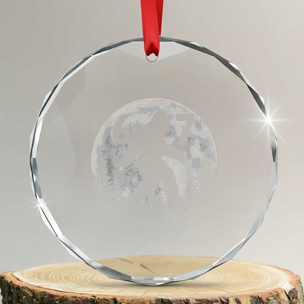 Funny Bigfoot 67 Night Stroll Moon Sasquatch Crystal Glass Ornament - Wonder Print Shop
