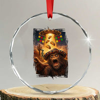 Funny Bigfoot Alien Selfie Crystal Glass Ornament Cinco De Mayo Party Gift
