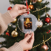 Funny Bigfoot Alien Selfie Crystal Glass Ornament Cinco De Mayo Party Gift