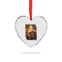 Funny Bigfoot Alien Selfie Heart Crystal Glass Ornament Cinco De Mayo Party Gift