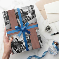 Funny Bigfoot Alien Wrapping Paper Roll Sasquatch UFO Coaster - Wonder Print Shop