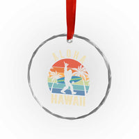 Funny Bigfoot Aloha Hawaiian Surfing Crystal Glass Ornament Tropical Beach Surfer Gift