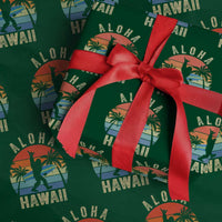 Funny Bigfoot Aloha Hawaiian Surfing Wrapping Paper Roll Tropical Beach Surfer Gift