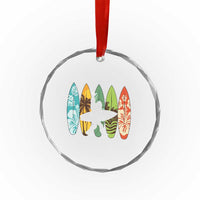 Funny Bigfoot Aloha Hawaiian Surfing Tropical Beach Surfer Crystal Glass Ornament