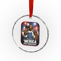 Funny Bigfoot America 250 Years Of American Freedom Crystal Glass Ornament