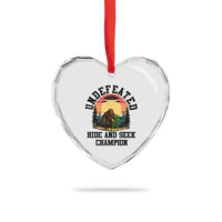 Funny Bigfoot And Alien Gift Heart Crystal Glass Ornament Undefeated Hide And Seek Champion - Wonder Print Shop