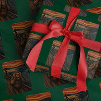 Funny Bigfoot And Alien Wrapping Paper Roll Parody The Scream Art Meme Gift - Wonder Print Shop