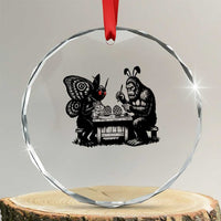 Funny Bigfoot And Mothman Egg Painting Crystal Glass Ornament Cryptid Easter Gift