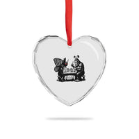 Funny Bigfoot And Mothman Egg Painting Heart Crystal Glass Ornament Cryptid Easter Gift
