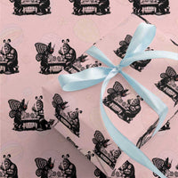 Funny Bigfoot And Mothman Egg Painting Wrapping Paper Roll Cryptid Easter Gift