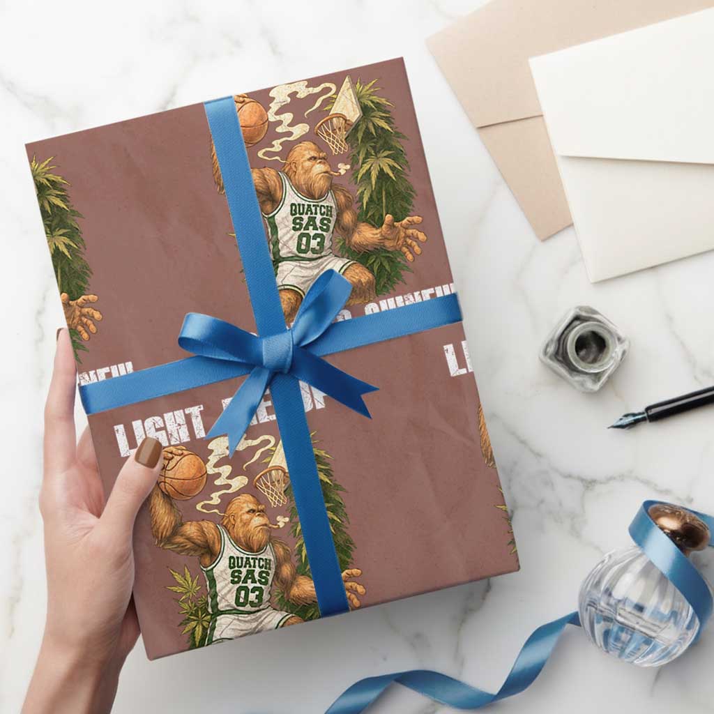 Funny Bigfoot Basketball Wrapping Paper Roll Light Me Up Born To Shine - Wonder Print Shop