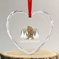 Funny Bigfoot Bowling Heart Crystal Glass Ornament Gift For Bowler - Wonder Print Shop