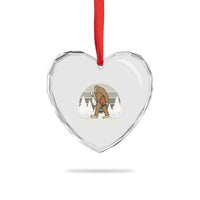 Funny Bigfoot Bowling Heart Crystal Glass Ornament Gift For Bowler - Wonder Print Shop