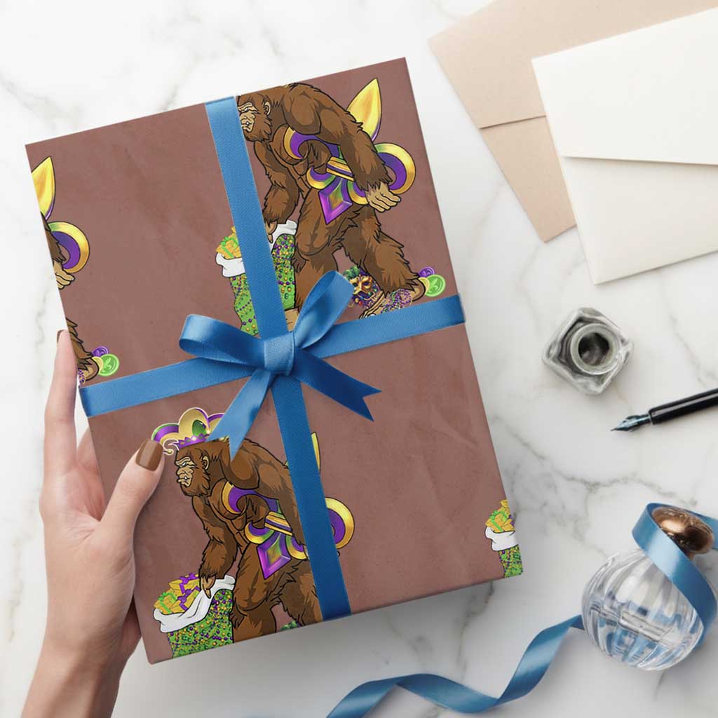 Funny Bigfoot Carnival Mardi Gras Party Wrapping Paper Roll