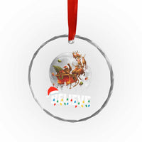 Funny Bigfoot Christmas Crystal Glass Ornament Believe Santa Sasquatch Xmas Reindeer Sleigh TS11