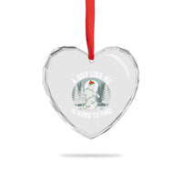 Funny Bigfoot Christmas Heart Crystal Glass Ornament A Guy Like Me Is Hard To Find - Wonder Print Shop