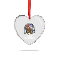 Funny Bigfoot Christmas Political Meme Heart Crystal Glass Ornament I Hate The President - Wonder Print Shop